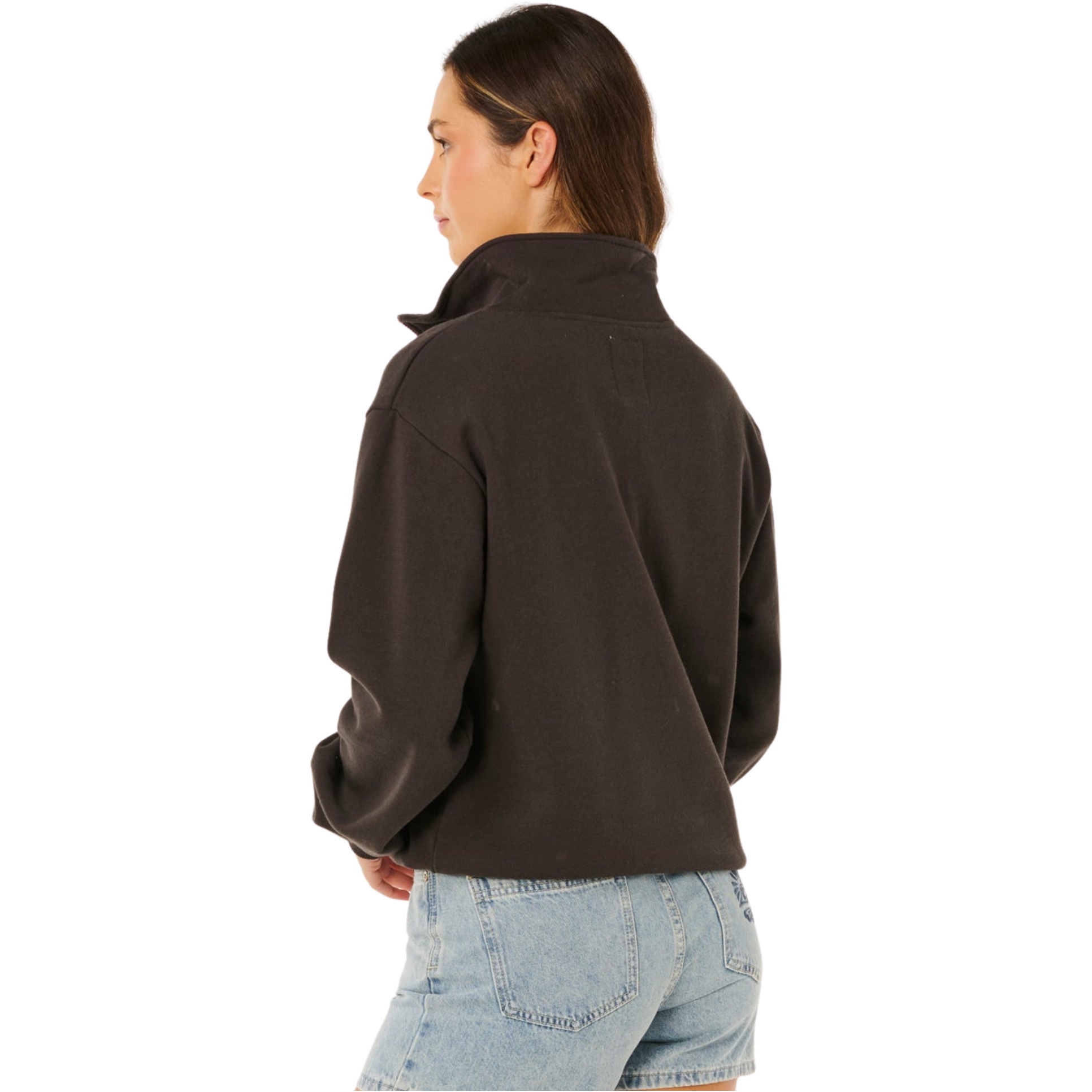 Rip Curl Dame Rc Hjerte Halvzip Fleece 0BWWFL - Washed Black